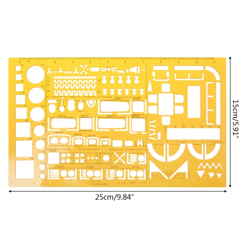 1:50 Tailor Scale Math Architecture Engineer Ruler Drawing Drafting Template M2EC