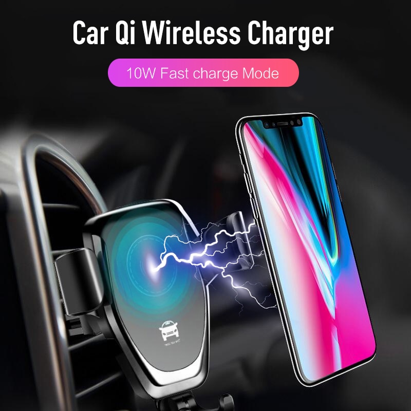 Qi Auto Snelle Draadloze Oplader Voor iPhone 6 7 8 Plus XS Max 10W Auto Draadloze Oplader Voor Samsung galaxy S8 S9 S10 Note 9 Charger
