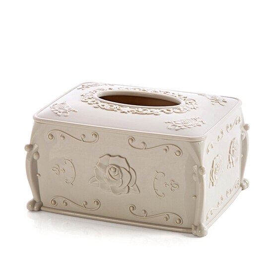 Tissue Box Napkin Storage Living Room Organizer Car Paper Holder Kitchen Bathroom Home Office Napkin Container Home Decoration: white