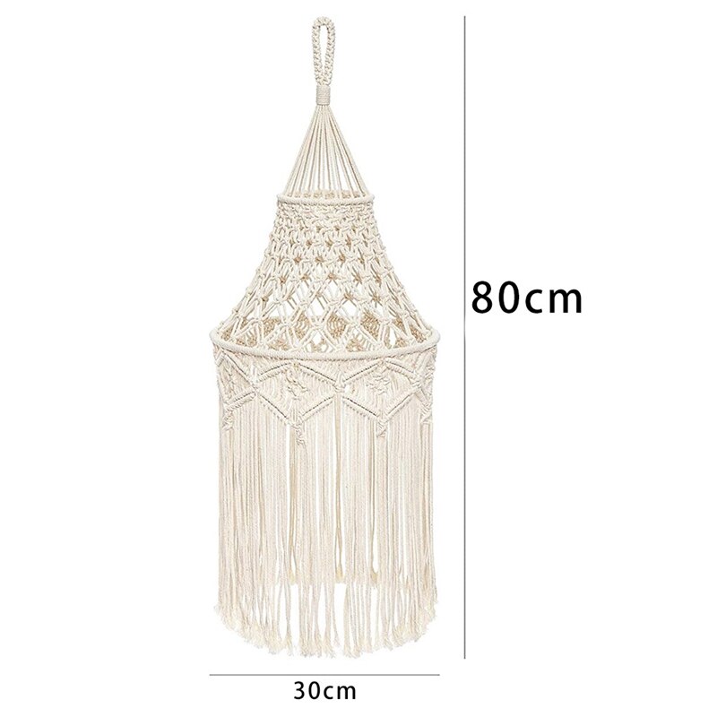 Macramé lámpara colgante de sombra cubierta de luz moderna Oficina dormitorio sala de estar dormitorio decoración Bohemia del hogar