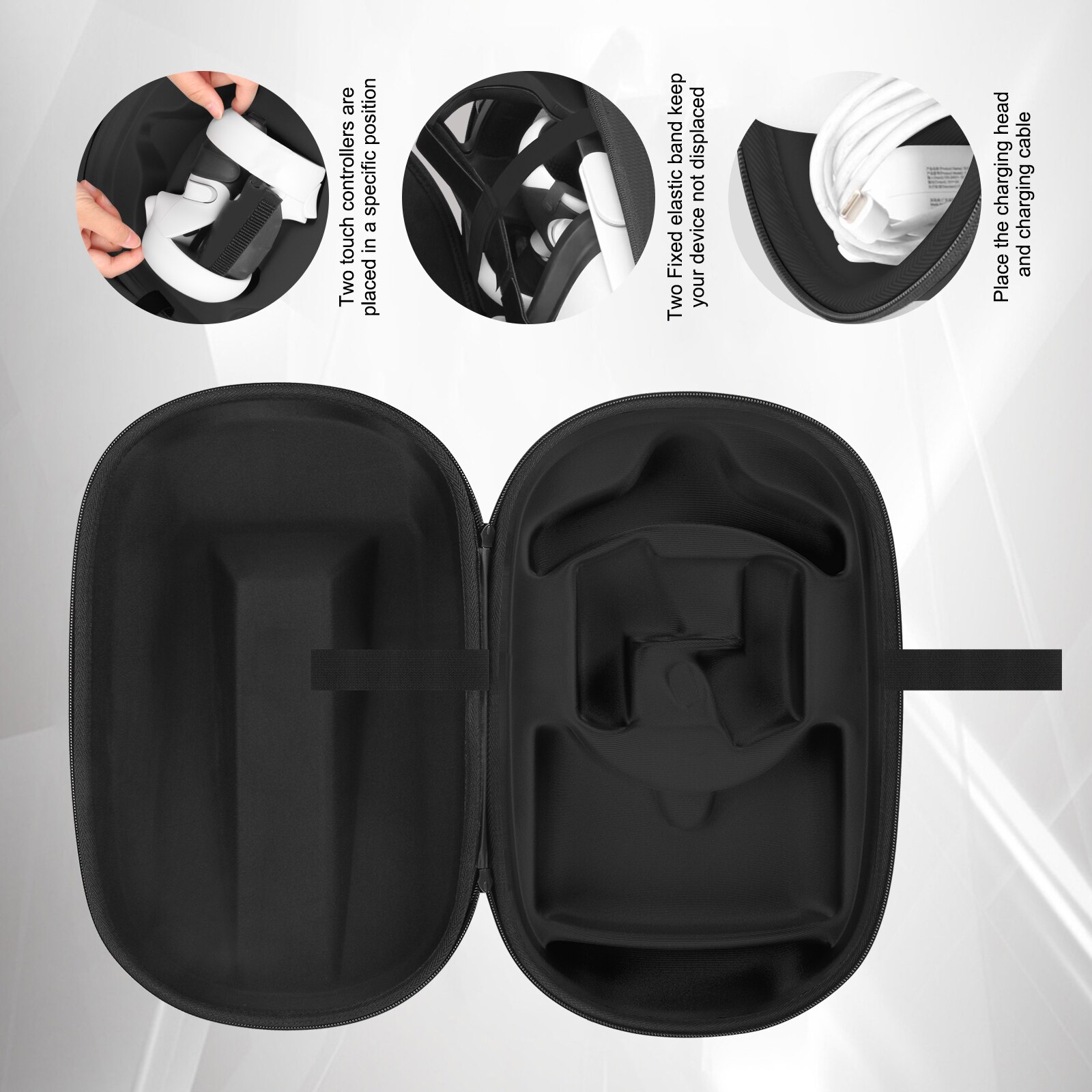 Sac de rangement Portable en EVA dur pour Oculus Quest 2 VR, étui de transport pour casque et contrôleurs, pochette de protection