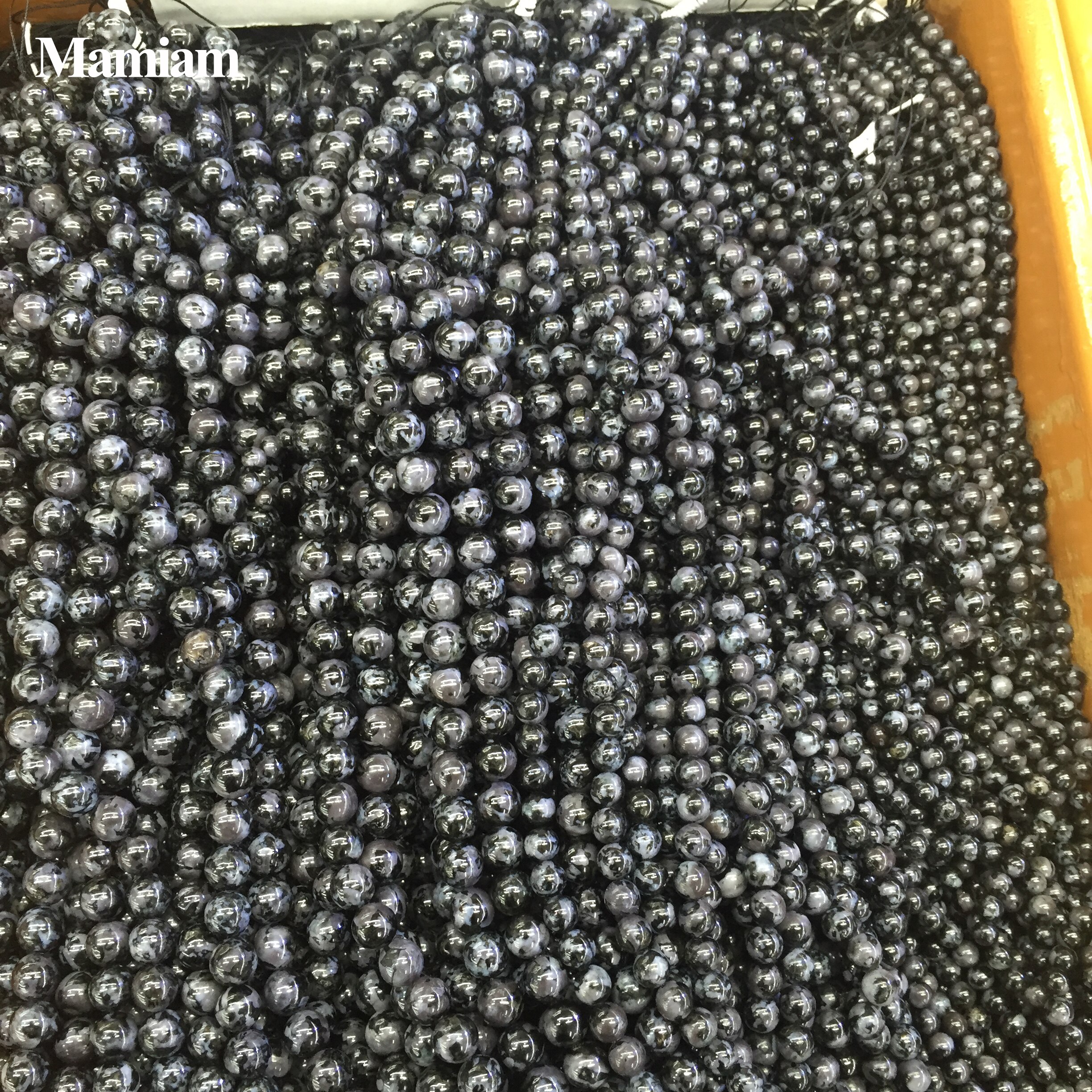 Mamiam Natural A Indigo Gabbro Beads 6mm 8mm 10mm Smooth Loose Round Stone Diy Bracelet Necklace Jewelry Making Gemstone