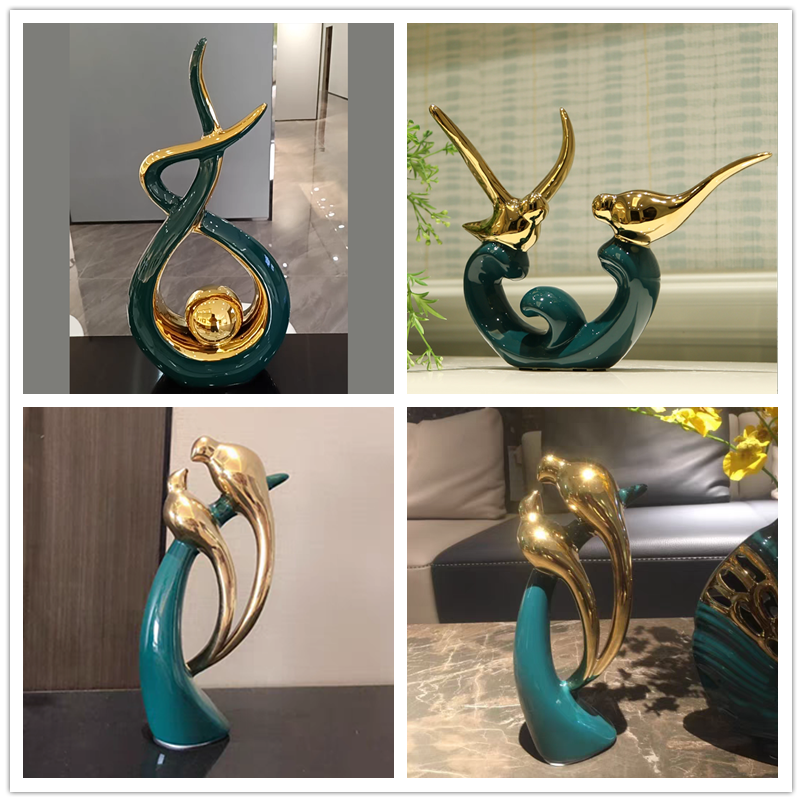 Ceramic Animal Statue Abstract Art Modern Home Decor Handmade Living Room Decor Office Desk Accessories Wedding