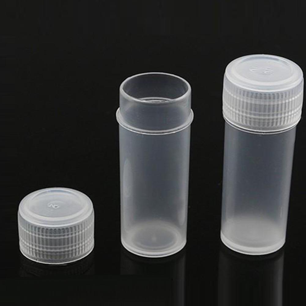 50pcs Plastic Small Bottle Vial Storage Container Useful Sample Collection
