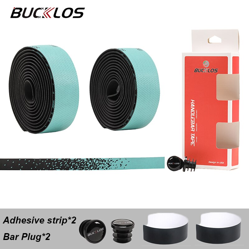 BUCKLOS trwała taśma na kierownicę roweru szosowego miękkie wygodne paski na kierownicę 3mm grubości odporne na wstrząsy taśmój szosowe części rowerowe: Bianchi zielony