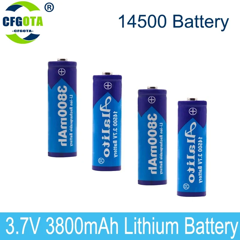 Batería de litio recargable para soldar, pila de hoja de níquel para linterna LED, juguete, 14500, 3,7 V, 3800mAh