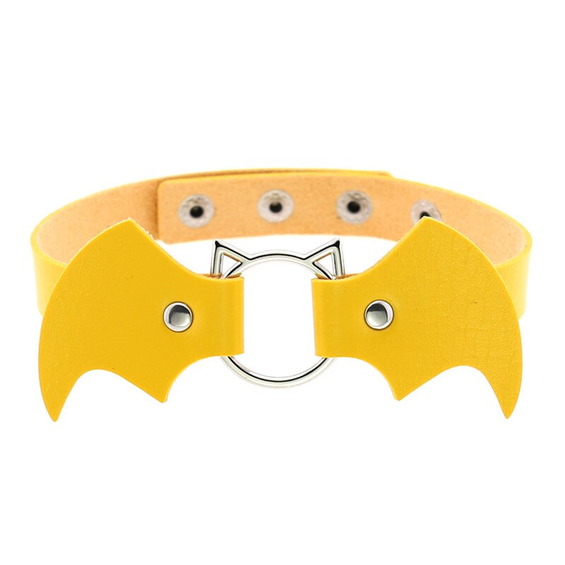 Sitaicery Punk Bat Kragen Halsband Frauen Halskette Kit Kopf PU Leder Halsband Gothic Halskette Kette Jewely Zubehör: 12