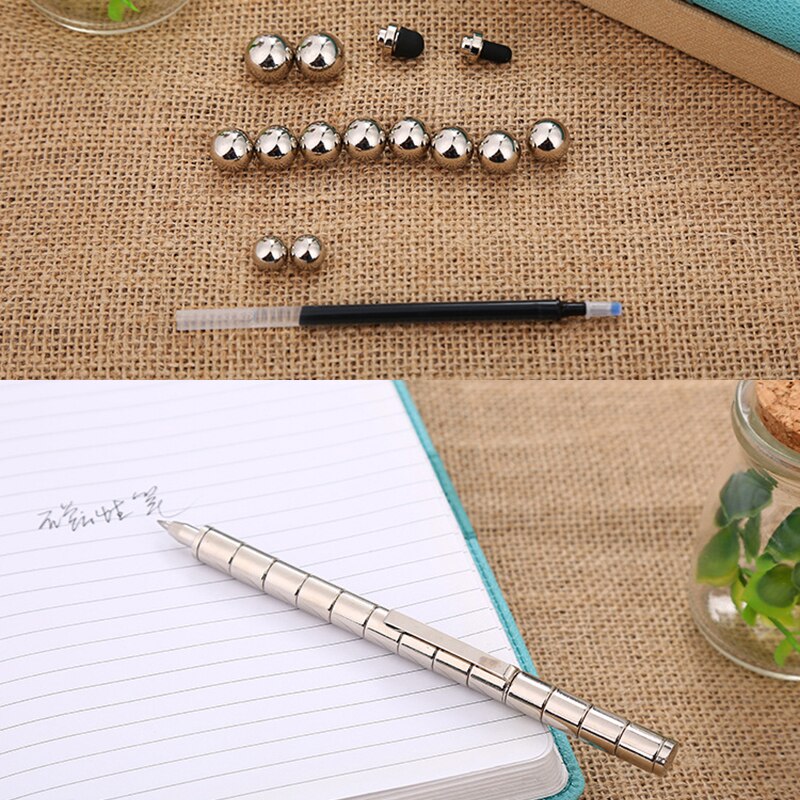 Divertido bolígrafo Polar Modular, imanes magnéticos de Metal, bolígrafo táctil con 12 bolas de acero, juguete para adultos, para iPhone y iPad
