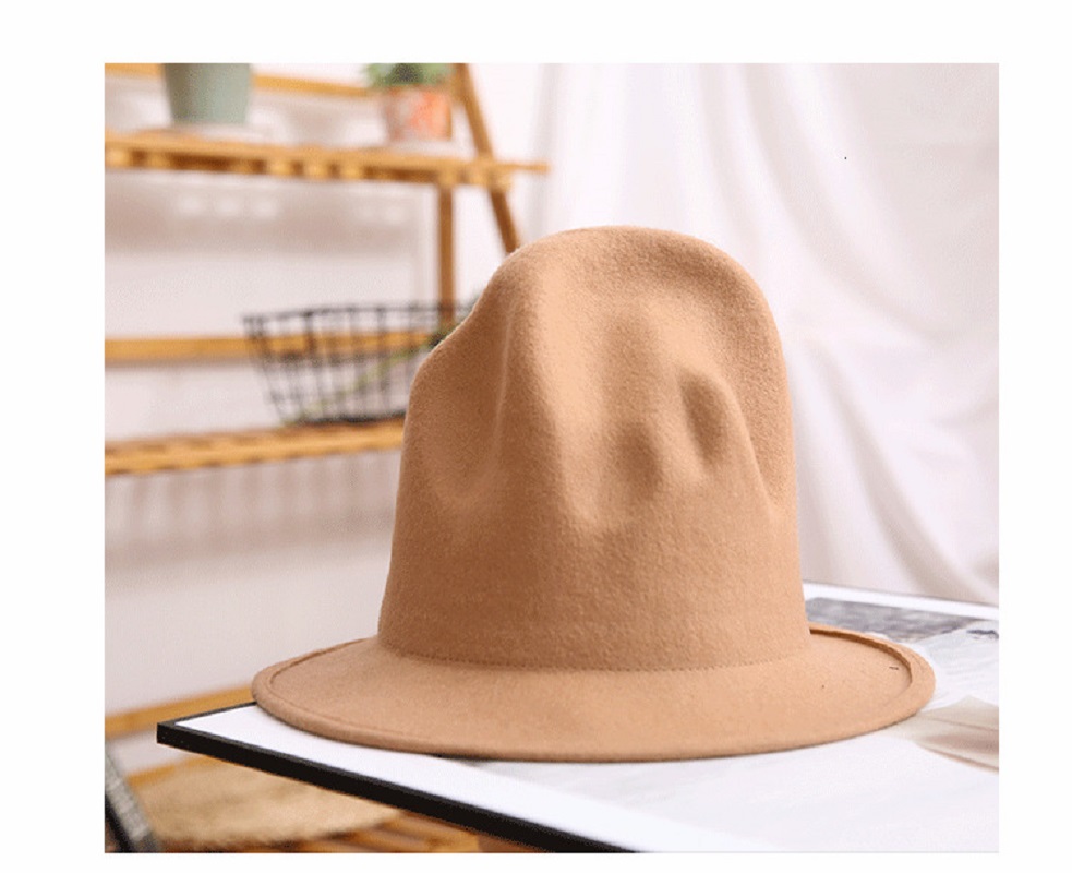 hat felt fedora hat for woman men hats black top hat Male 100% Australia Wool Cap: Khaki