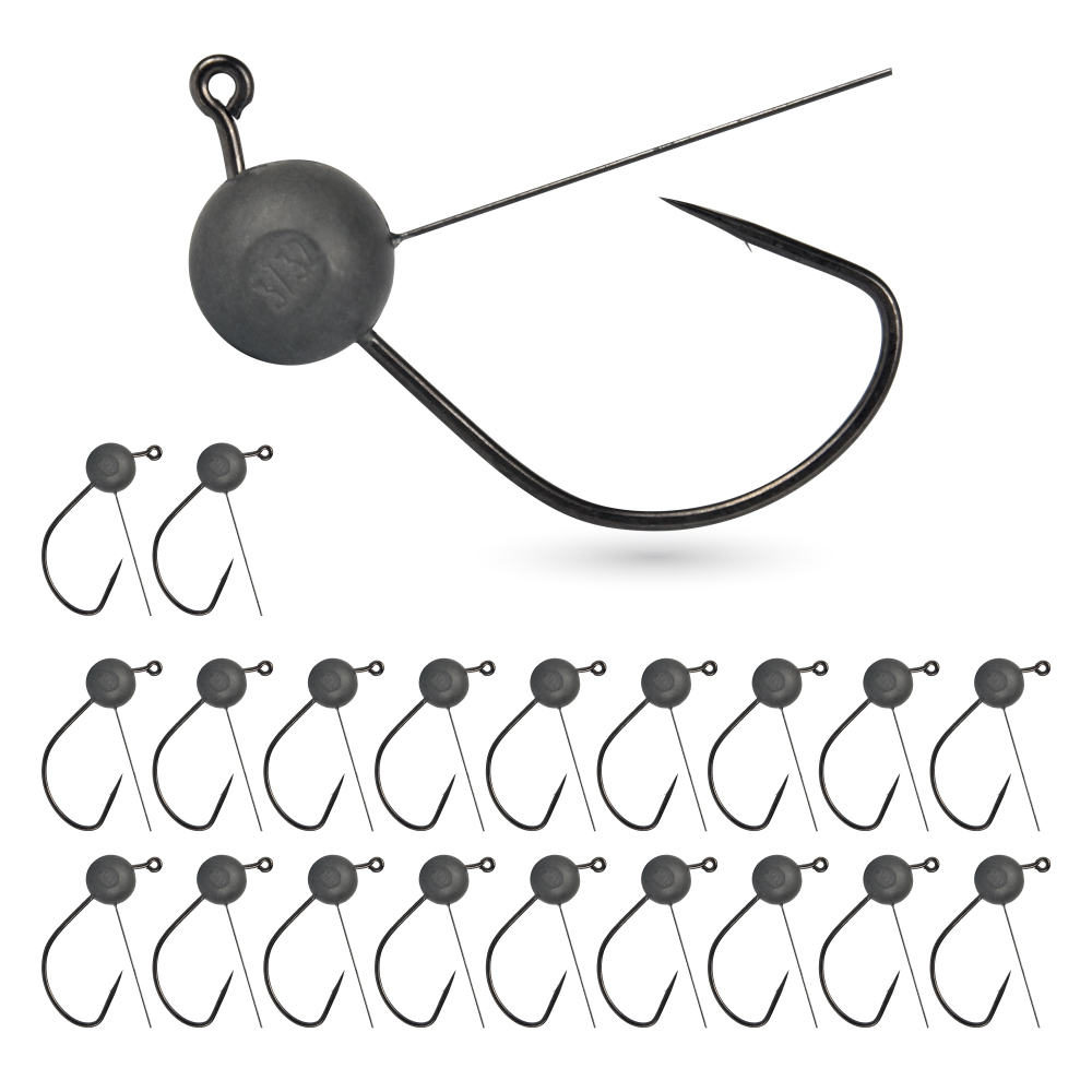 MUUNN Tungsten Wacky Weedless Jig Hooks, Wacky Rig/Texas Rig Jig Heads Soft/Wacky Worms Fresh Water Bass Fishing Lure Tackel