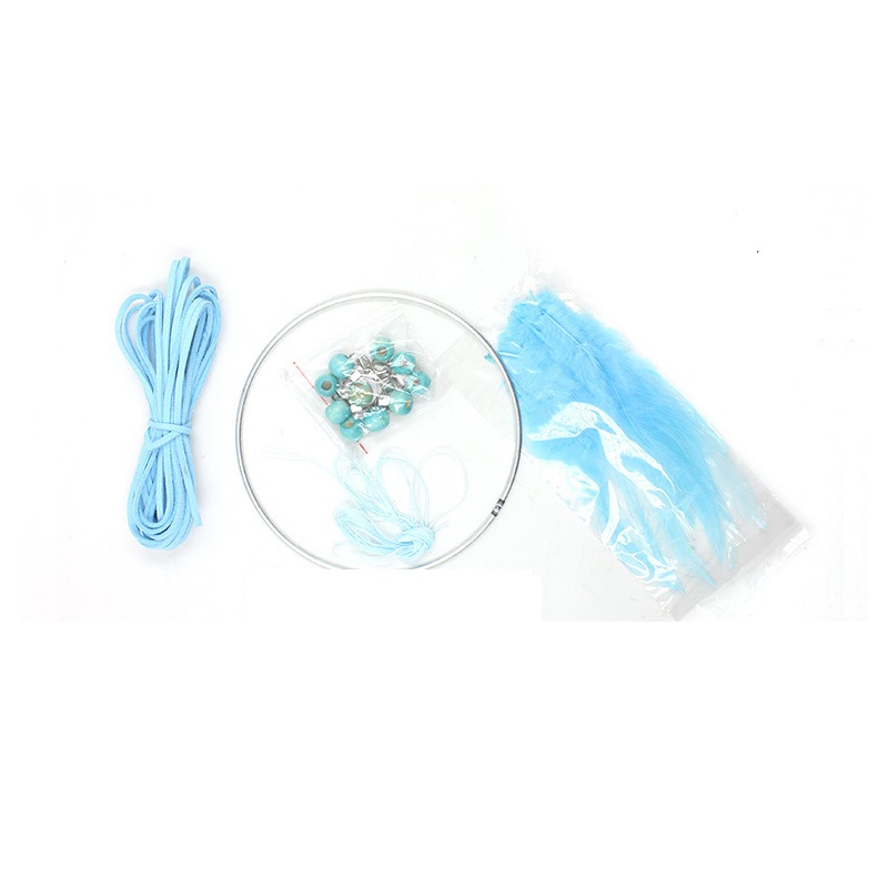 Kunst-DIY-Traumfänger-Set, Zubehör, blaue Dekoration, Wanddekoration, Heimdekoration, 4 Farben, lustig, modisch, gehäkelt, zum Aufhängen