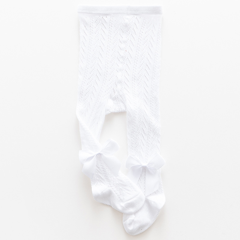 Body en dentelle pour bébé fille de 0 à 24 mois, avec nœud, collants blancs, bas, vêtements pour -né, printemps et été: 1 / M(12-24M)