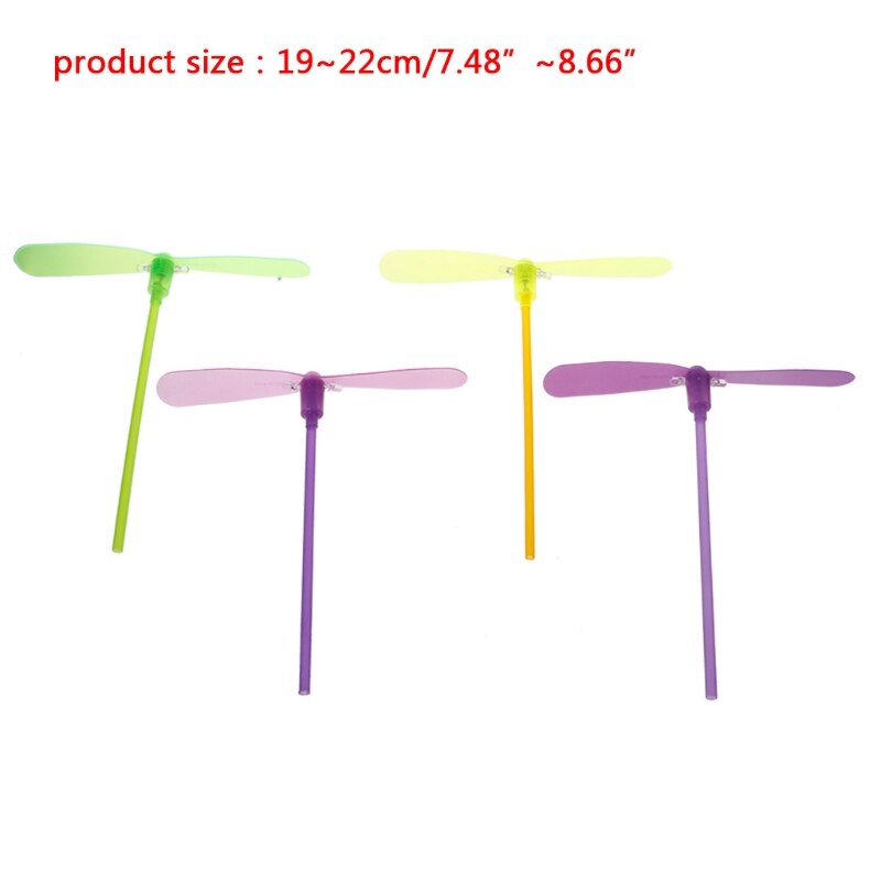 LED-Blitz Kunststoff Bambus Libelle Propeller freundlicher Ich bin Freien Hand Drücken Spielzeug B2QD