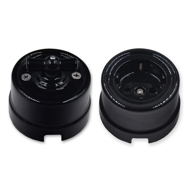 Set 1 Switch 1 Socket Home Improvement EU Standard Ceramic Wall Light Switch Power Socket