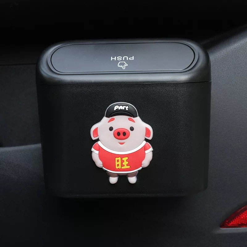 Creatieve Auto Vuilnisbak Multi Functionele Schattige Cartoon Auto Gemonteerde Opbergbak Van Auto Gebruikte Diverse Opslagbak: Bruin