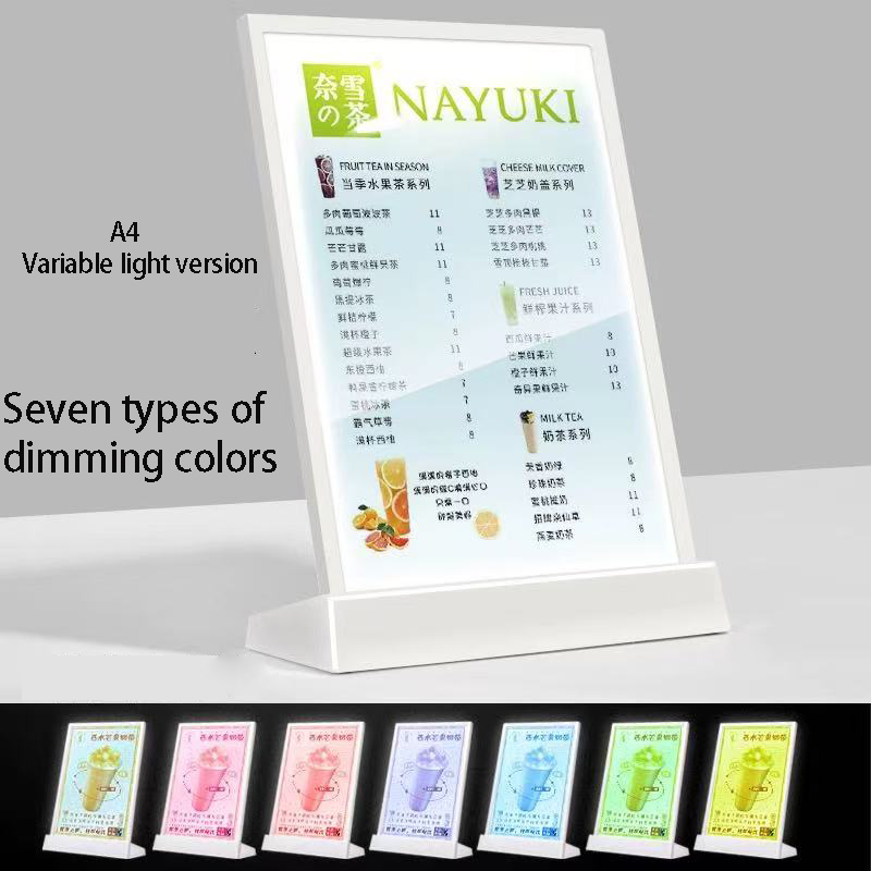 Oplaadbaar elektronisch prikbord A4A5 desktop elektronisch menubord: Roze