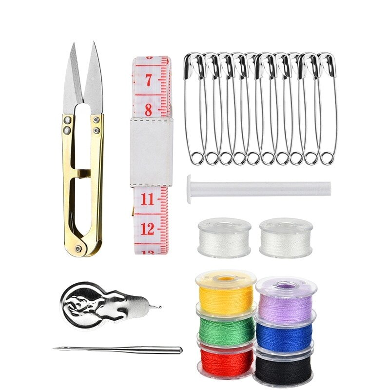 Portable Handheld Sewing Machines Kit Stitch Sew Needlework Cordless Clothes Fabrics Electric Sewing Machine with Sewing: 5