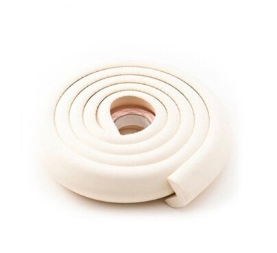 1pc 2m baby säkerhetsbord skrivbord kantskyddslist hemkuddskyddslist säkert skydd barn barremsa mjuk tjockare: Beige