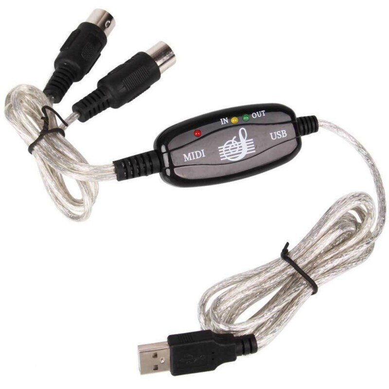 USB Cable To MIDI PC To Synthesizer Microphone Keyboard Converter Adapter For Home Music Studio