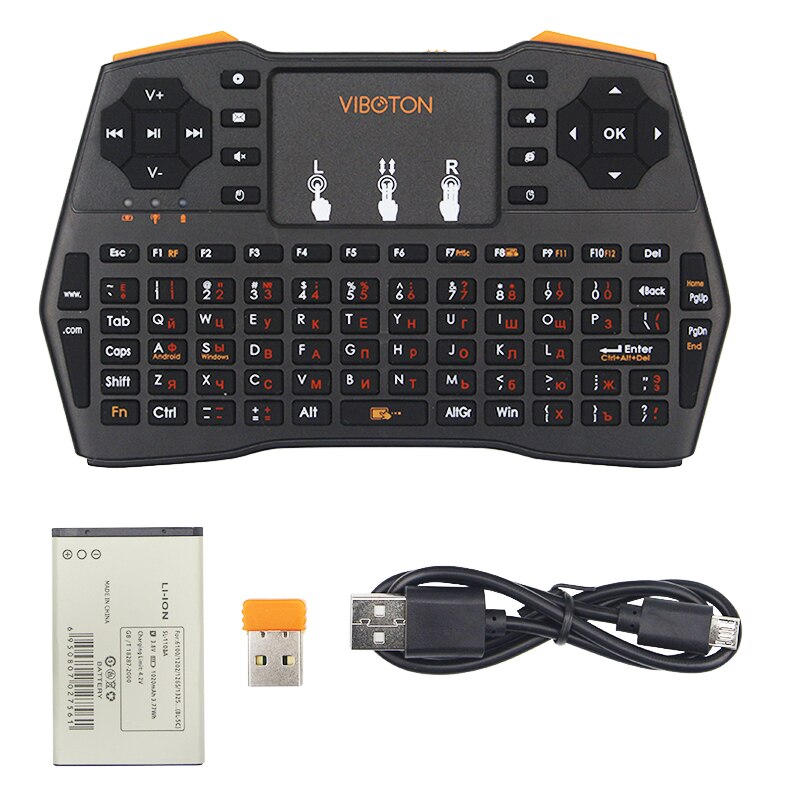 Mini Handheld Keyboard 2.4G Wireless English/Spanish/Russian Touchpad Mouse Gaming Keyboards for Laptop PC Smart TV for RPI 3/2