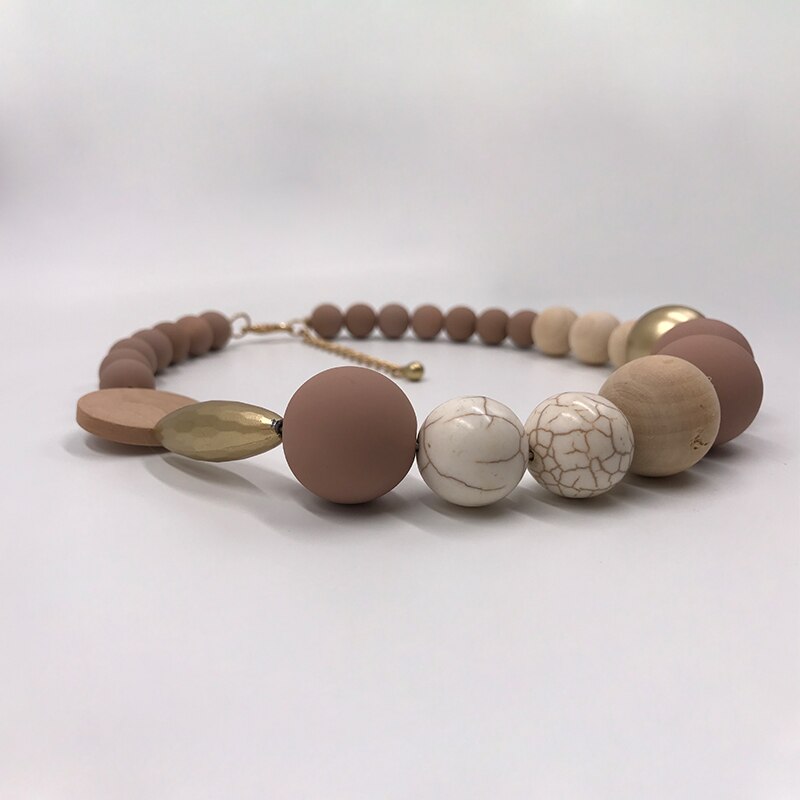 Kara &amp; Boerenkool Boho Sieraden Gothic Kraag Ketting Waxkoord Hars Hout &amp; Stone Kralen Aards Collares Ketting Vrouwen accessoires