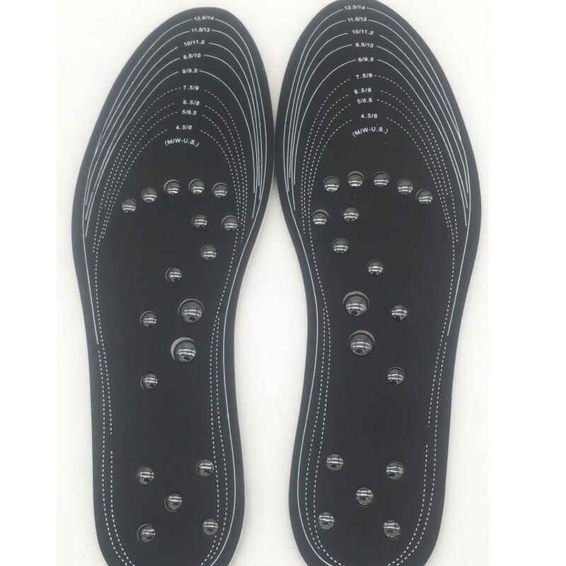 18 magneti solette per massaggio Unisex per terapia magnetica solette per scarpe per digitopressione plantare solette dimagranti per perdita di peso: black
