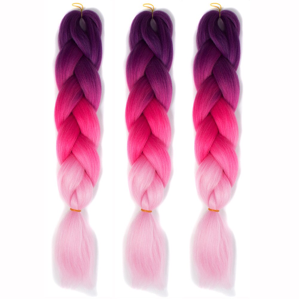 Gradient Ombre Braiding Hair Long Synthetic Jumbo Braid Synthetic Braiding Hair Extensions Ombre Braiding Hair Party Wigs#Y30: 4/27HL