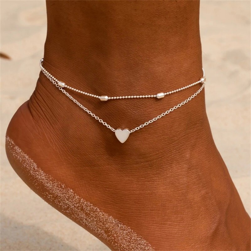 Bracelet de cheville croisé en cristal doré pour femmes, bijoux d&#39;été, multicouches, chaîne de pied, accessoires de plage: 147ENS148-2