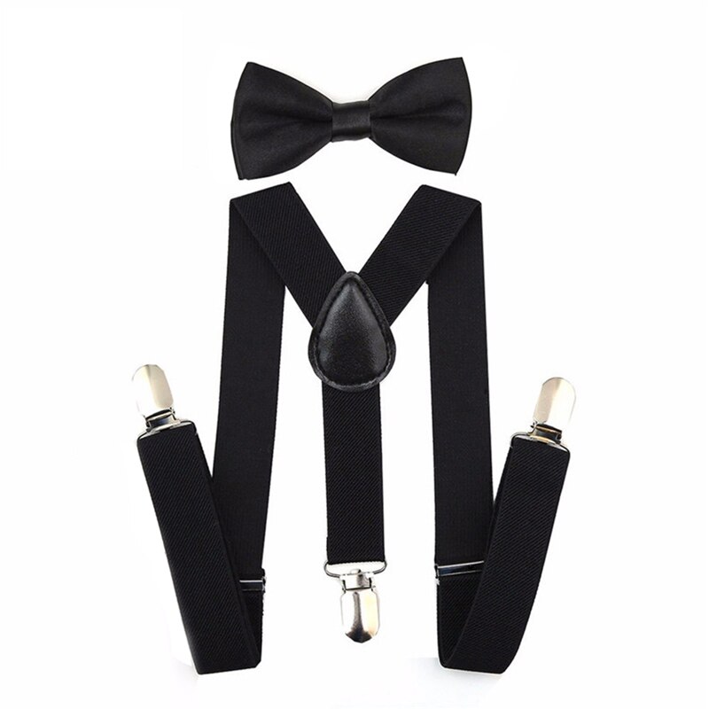 Suspenders for Children Polyester Material Elastic and Adjustble: Black