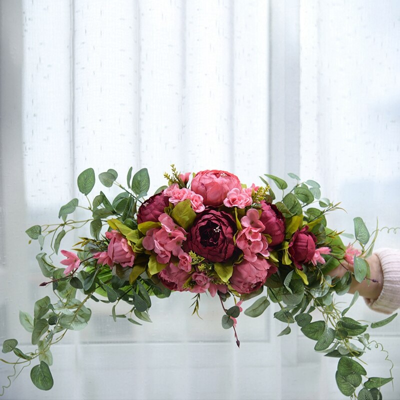 Artificial Peony Wedding Wreath Arch Arrangement Lintel Hanging Wreath Wall Decoration Home Decoration Party Supplies