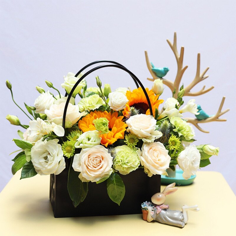 Bolsa de transporte de flores Kraft, bolsas rectangulares para ramo a prueba de agua, Cajas de , , DIY, bolsa de flores para decoración de boda
