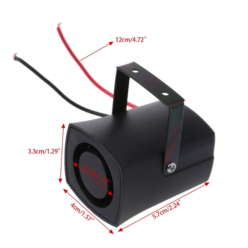 QILEJVS DC 12V Auto sirena de alarma alarmas de respaldo cuernos sonido de advertencia señal inversa sirena Slim Invisible cuerno