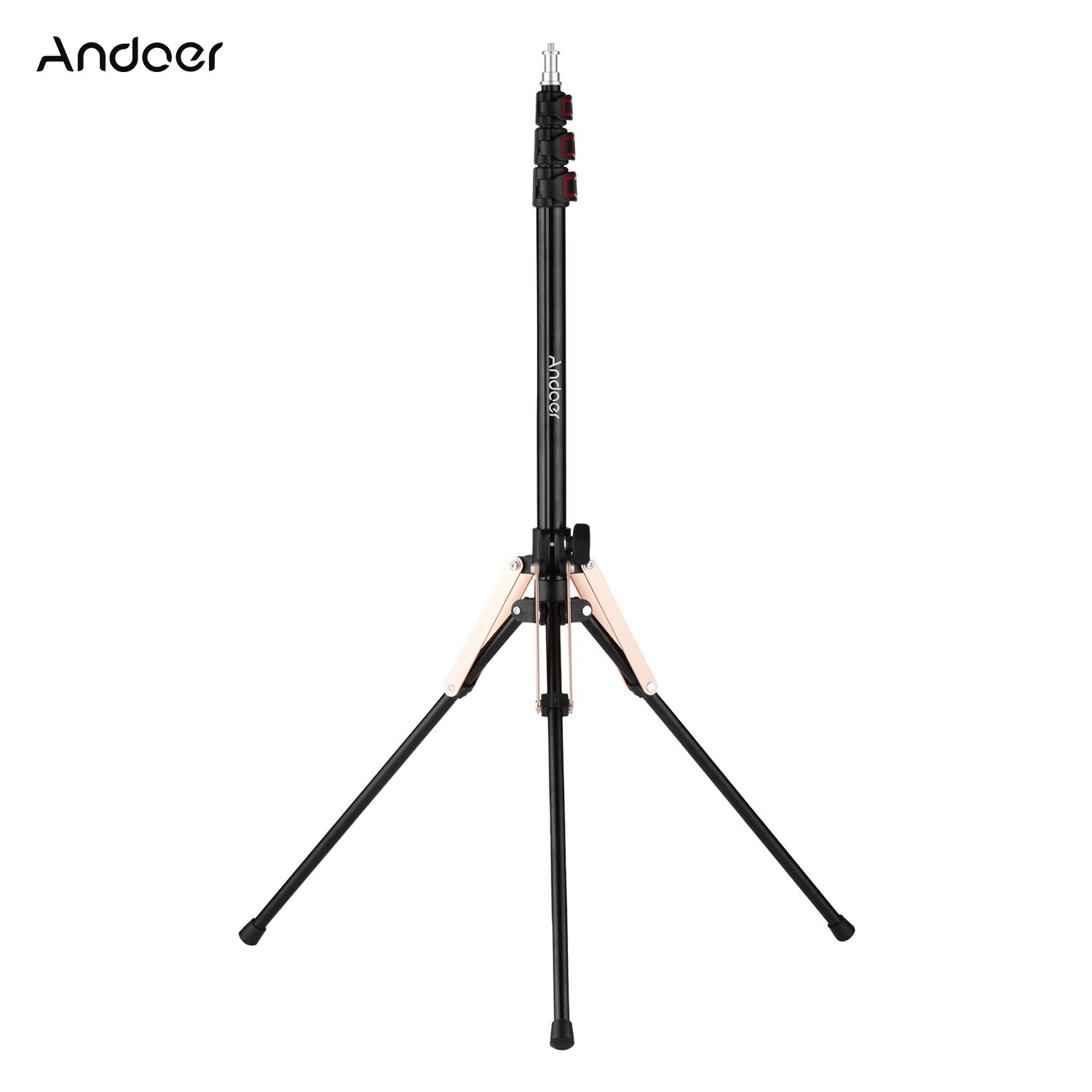 Andoer Photography Light Stand Folding Leg Stand 3-Section Flip Locks with 1/4 Inch Screw for Ring Light Softbox Flash Reflector