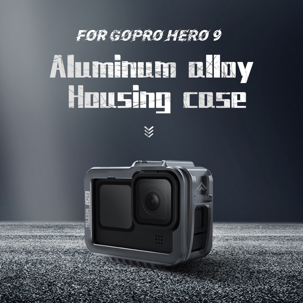 Gopro Hero 9 Zwart Aluminium Frame Case Verticale Horizontale Kooi Met Kluit Schoen Anti-Shock Voor Gopro Hero 9 Zwarte Camera