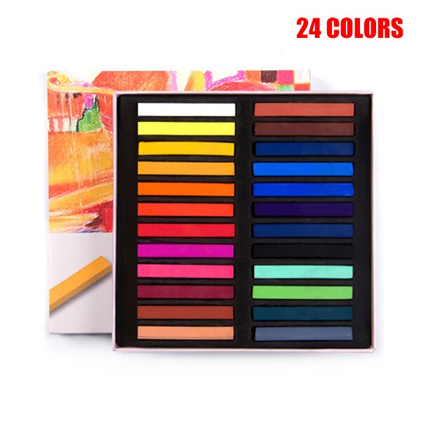 Conjunto de Pastel suave, tiza cuadrada, caja de 12/24/36/48 colores surtidos, pizarra para profesores