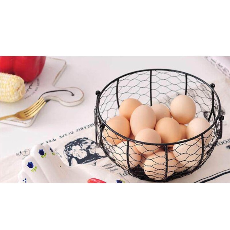 Cucina Storage Metal Wire Egg Basket Farm Pollo Copertura Uova Titolare/Organizzatore Caso/Contenitore