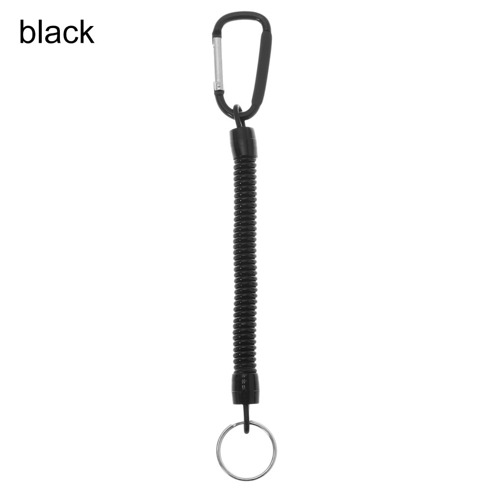 Uitschuifbare Beveiliging Sleutelhanger Houder Veiligheid Coil Karabijnhaak Touw Vissen Gereedschap Tangen Touwen Riemclip Haak Voor Camping Varen: black