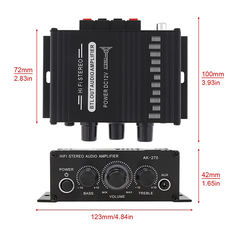 Wzmacniacz audio AAAEL-3X do karaoke, kina domowego, 2-kanałowy wzmacniacz klasy D, wejście USB/SD AUX