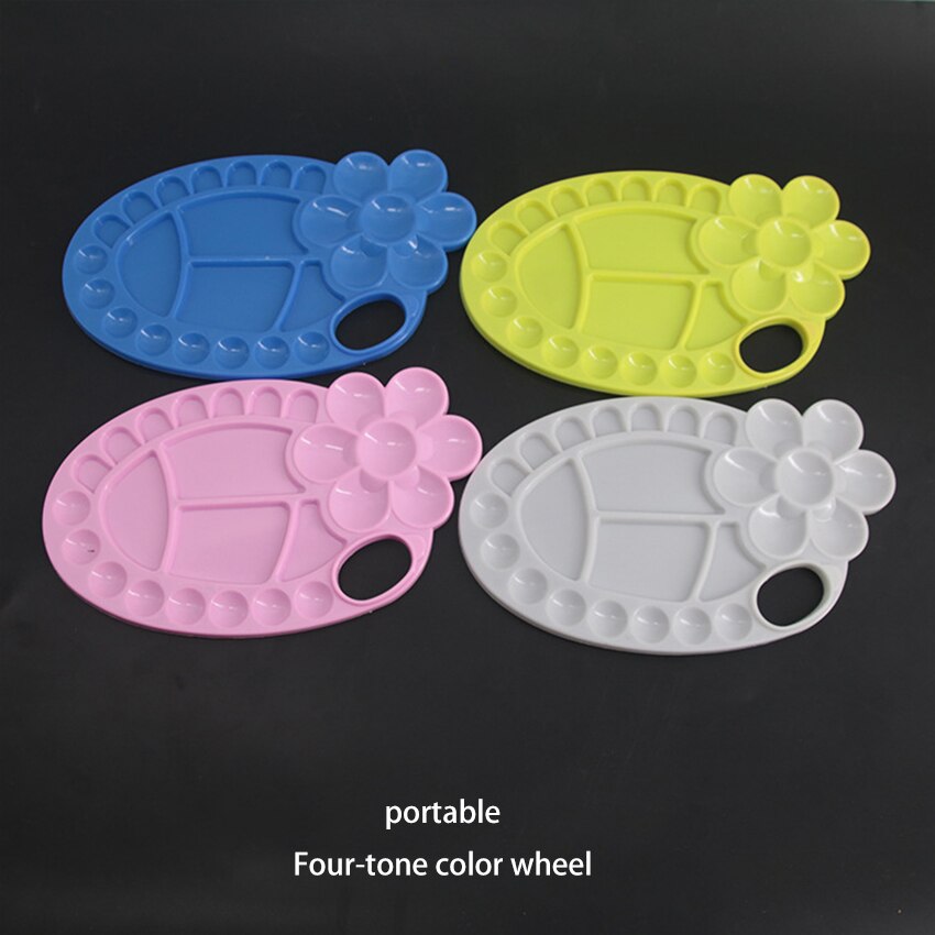 Non-Stick Paint Palette Artist Painting Mixing Tray Palette With Handle,Flower Shape Easy Clean Art Palette for Acrylic Painting