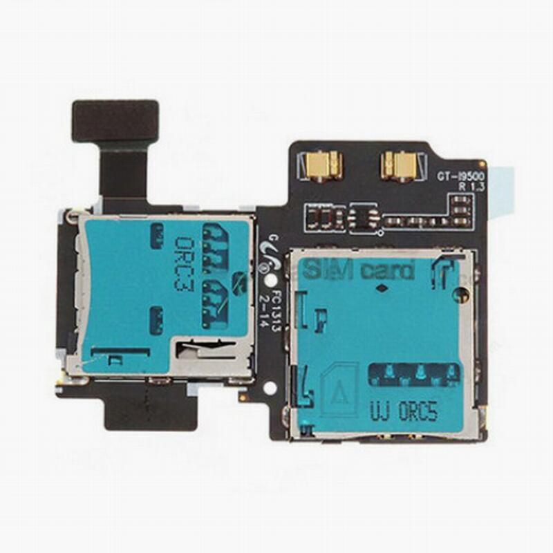 ZONBEMA Voor Samsung Galaxy S4 i9500 i9505 Micro SD SIM-Kaart Lade Slot Holder Reader Flex Kabel