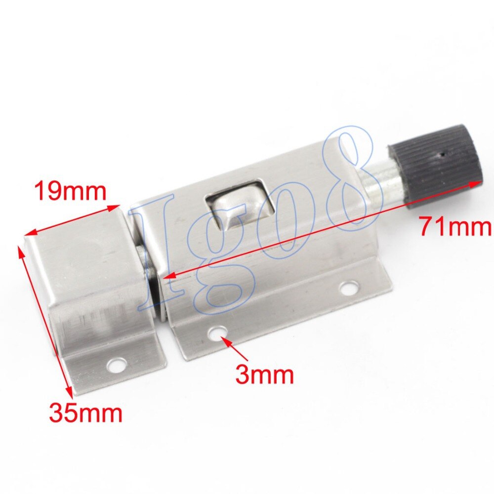 2pcs Square Door Bolts Black Silver Tone Spring Loaded Door Security Latch Lock Barrel Bolt