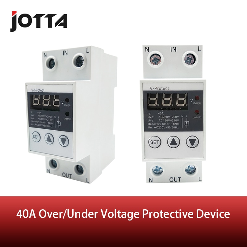 40A/63A 230V Din rail verstelbare overspanning en onder voltage beschermende apparaat protector relais