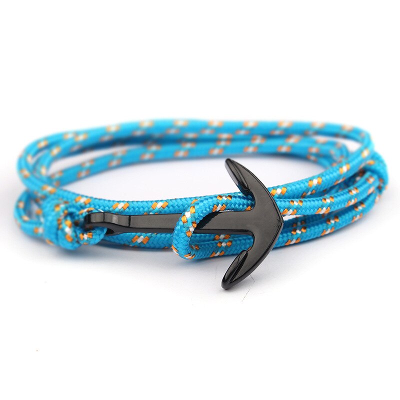 Niuyitid mænd armbånd hånd tilbehør sort anker armbånd dreng charme homme smykker justerbar: A5