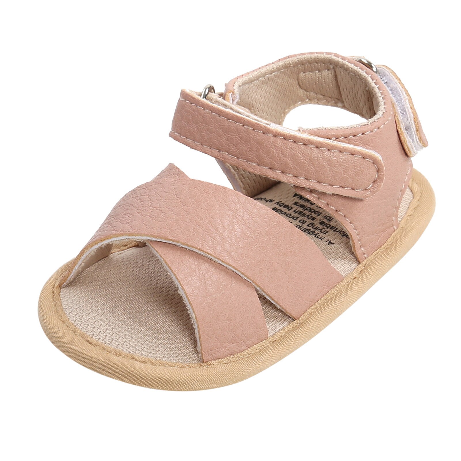 6 Style Summer Baby Girls Gladiator Sandals Flat Leopard Cross Velcroo Sandals Baby Rome Sandals Soft Sole Crib Walking Shoes: Pink / 6M