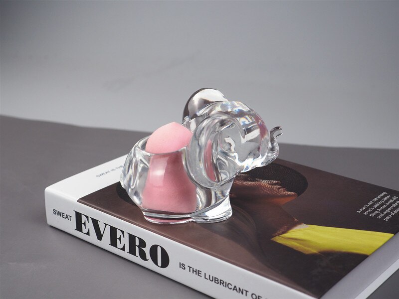 DIY elefante resina molde Epoxy espejo tridimensional elefante maquillaje huevo almacenamiento silicona molde
