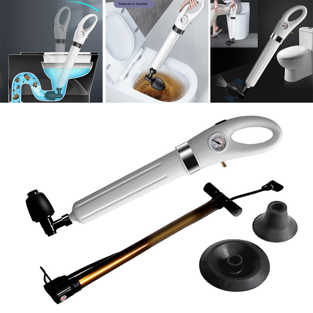 Toilet Air Pressure Plunger Pump Kit Tool Detachable Pneumatic Dredger