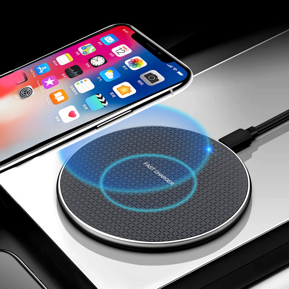 Qi wireless charger 10W For iPhone 13 12 11 Pro Mini XS XR 8 Induction Charging Pad For Samsung S20 S10 Note 20 10