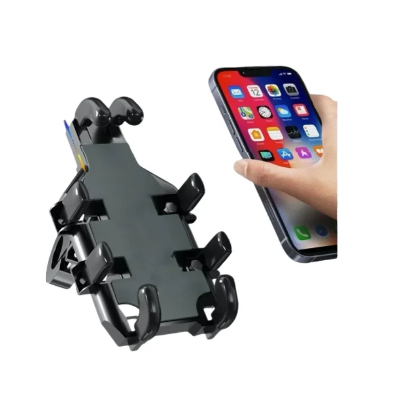 Motorcycle Phone Holder with 360° Rotation, Anti-Shake Motorcycle Phone Mount, Adjustable Handlebar Cellphone Holder for bikes