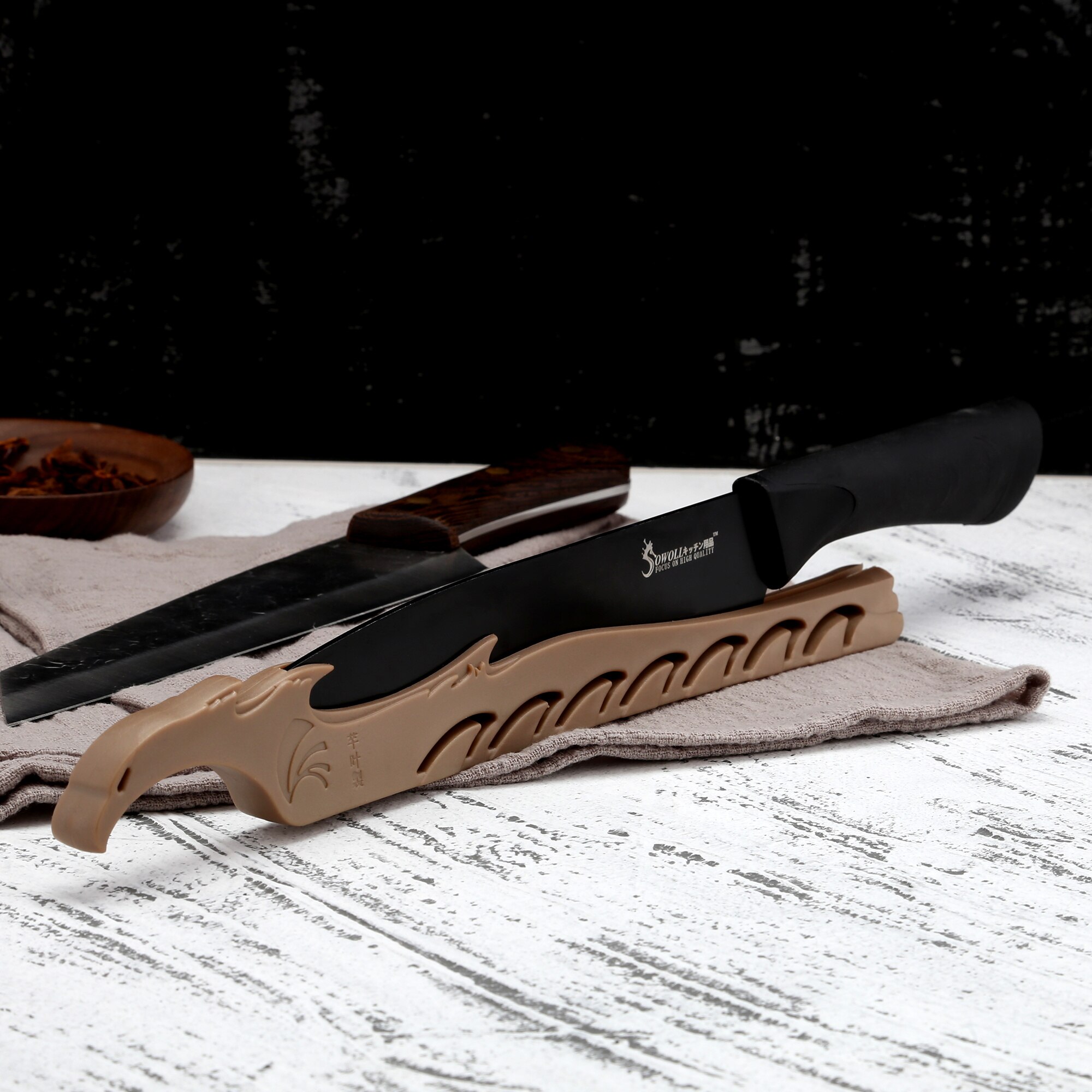 XYJ 3pcs Knife Holder 11.8 Inch Single Knife Storage Blade Protect Eagle Style Plastic Knife Standing Guard Sheath