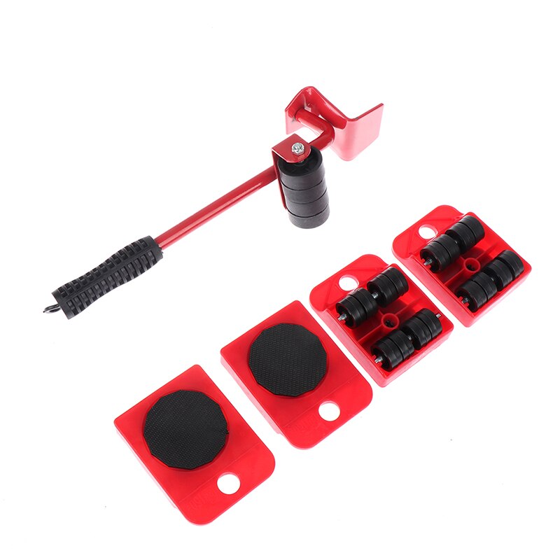 5pcs Furniture Lifter Heavy Roller Move Tool Set Wheel Bar Mover Sliders Transporter Trolley For 200kg/440Lbs: A1